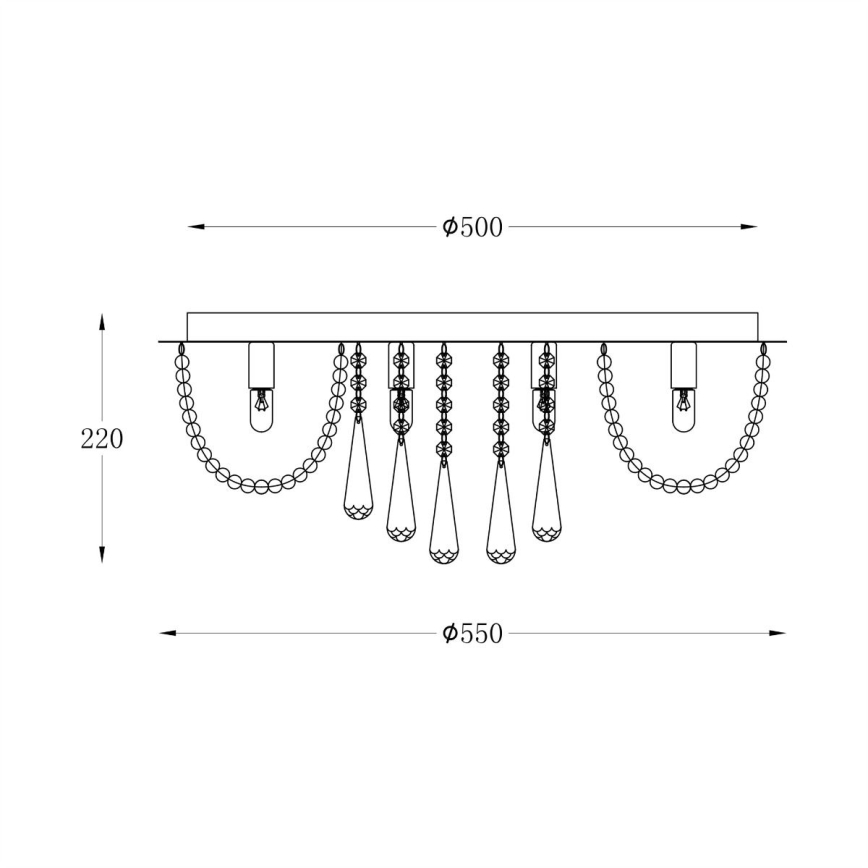 Zuma Line - Φωτιστικό οροφής 8xG9/25W/230V διάμετρος 55 cm ασημί