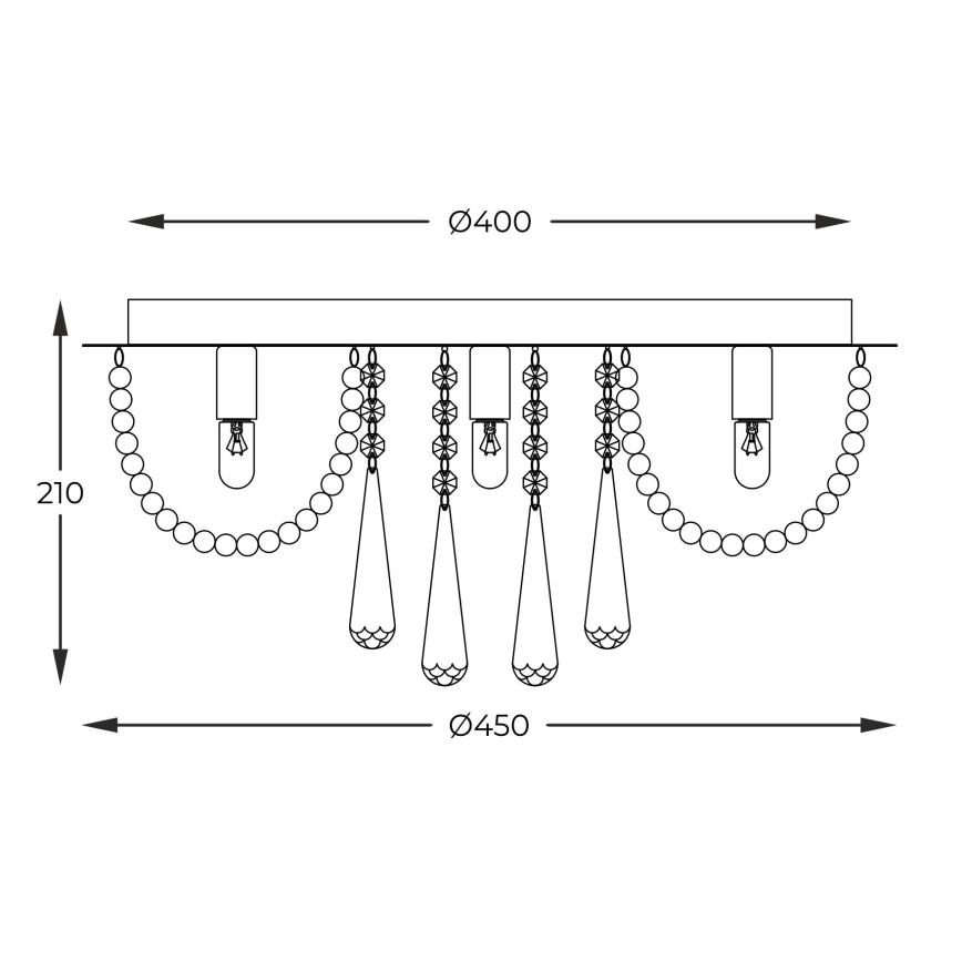 Zuma Line - Φωτιστικό οροφής 6xG9/25W/230V διάμετρος 45 cm ασημί