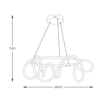 Zuma Line -  Κρεμαστό φωτιστικό οροφής LED LED/58W/230V 3000/4000/6000K μαύρο