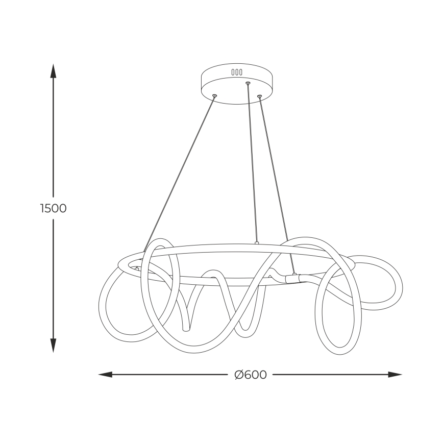 Zuma Line -  Κρεμαστό φωτιστικό οροφής LED LED/58W/230V 3000/4000/6000K μαύρο