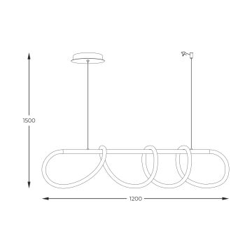 Zuma Line -  Κρεμαστό φωτιστικό οροφής LED LED/45W/230V 3000/4000/6000K μαύρο