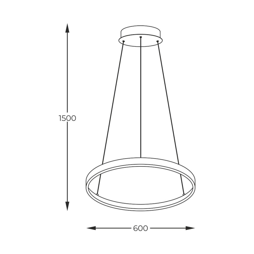 Zuma Line -  Κρεμαστό φωτιστικό οροφής LED LED/28W/230V 3000/4000/6000K διάμετρος 60 cm μαύρο