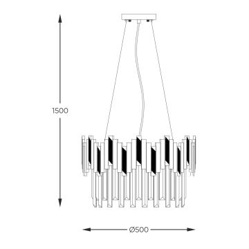 Zuma Line -  Κρεμαστό φωτιστικό οροφής 6xE14/40W/230V μαύρο/χρυσαφί