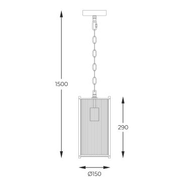 Zuma Line - Κρεμαστό φωτιστικό οροφής  1xE27/40W/230V ασημί