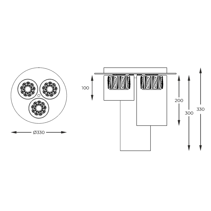 Zuma Line - LED Πλαφονιέρα οροφής 3xLED/5W/230V ορείχαλκος