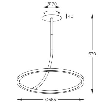 Zuma Line - Κρεμαστό πολύφωτο LED LED/30W/230V μαύρο