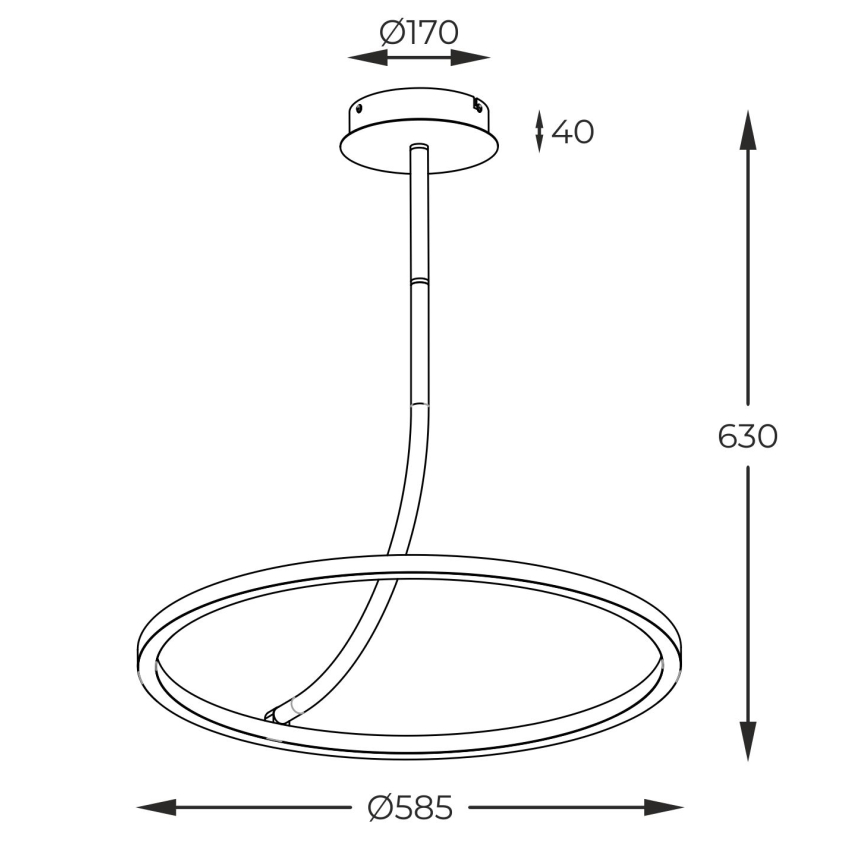 Zuma Line - Κρεμαστό πολύφωτο LED LED/30W/230V μαύρο