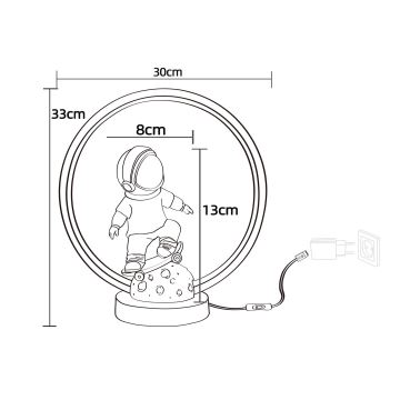 Zuma Line - Παιδική επιτραπέζια λάμπα LED LED/4W/230V astronaut/resin