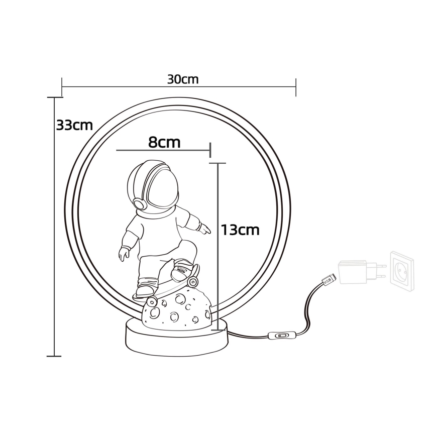 Zuma Line - Παιδική επιτραπέζια λάμπα LED LED/4W/230V astronaut/resin