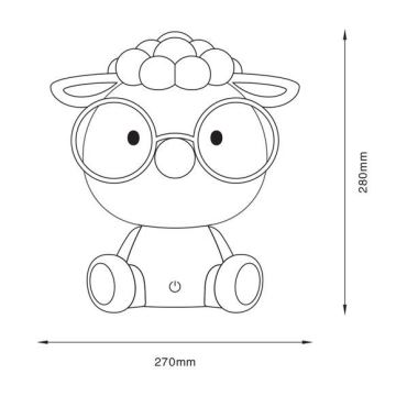 Zuma Line - LED Dimmable παιδικό επιτραπέζιο φωτιστικό αφής LED/3W/230V γκρι πρόβατο γκρι