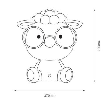 Zuma Line - LED Dimmable παιδικό επιτραπέζιο φωτιστικό αφής LED/3W/230V πρόβατο ροζ