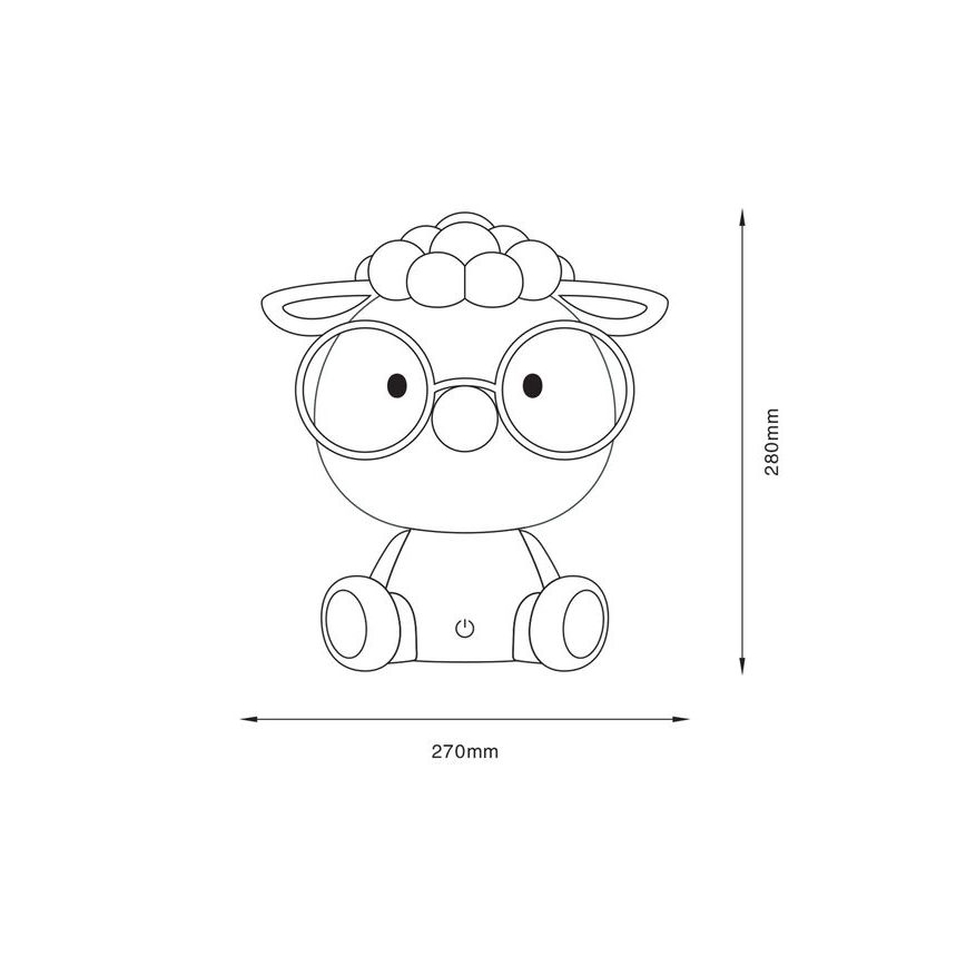 Zuma Line - LED Dimmable παιδικό επιτραπέζιο φωτιστικό αφής LED/3W/230V πρόβατο ροζ