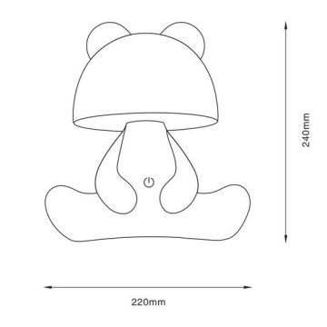 Zuma Line - LED Dimmable παιδικό επιτραπέζιο φωτιστικό αφής LED/3W/230V αρκουδάκι ροζ