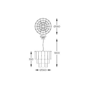 Zuma Line - Κρεμαστό φωτιστικό οροφής 14xE14/40W/230V μαύρο