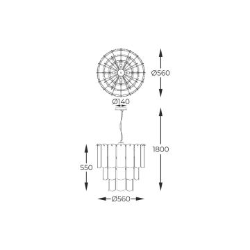 Zuma Line - Κρεμαστό φωτιστικό οροφής 14xE14/40W/230V χρυσό