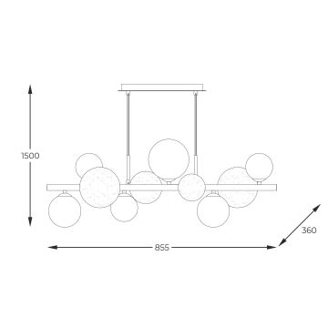 Zuma Line - Κρεμαστό φωτιστικό οροφής 10xG9/3,5W/230V χρυσαφί