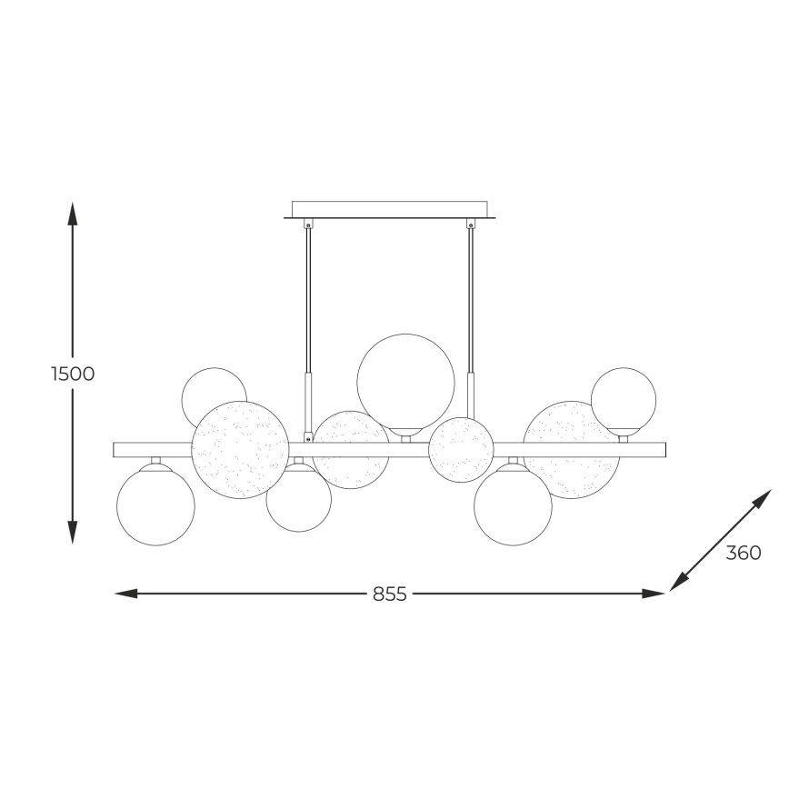 Zuma Line - Κρεμαστό φωτιστικό οροφής 10xG9/3,5W/230V χρυσαφί