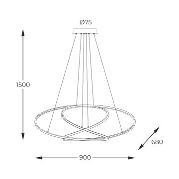 Zuma Line - Led Dimmable κρεμαστό φωτιστικό οροφής LED/56W/230V χρυσαφί