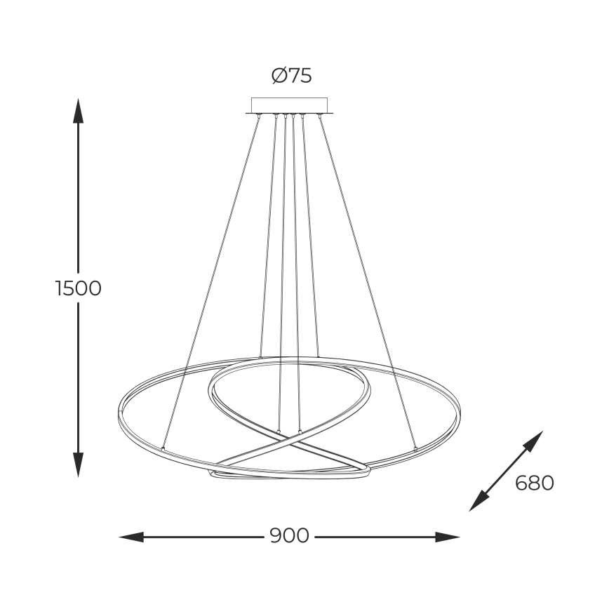 Zuma Line - Led Dimmable κρεμαστό φωτιστικό οροφής LED/56W/230V χρυσαφί