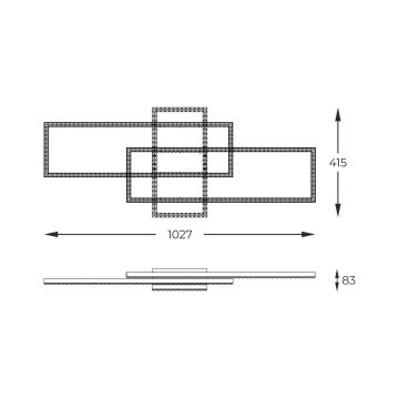 Zuma Line - LED Κρυστάλλινο φωτιστικό οροφής dimming LED/52W/230V 3000-6000K μαύρο + τηλεχειριστήριο