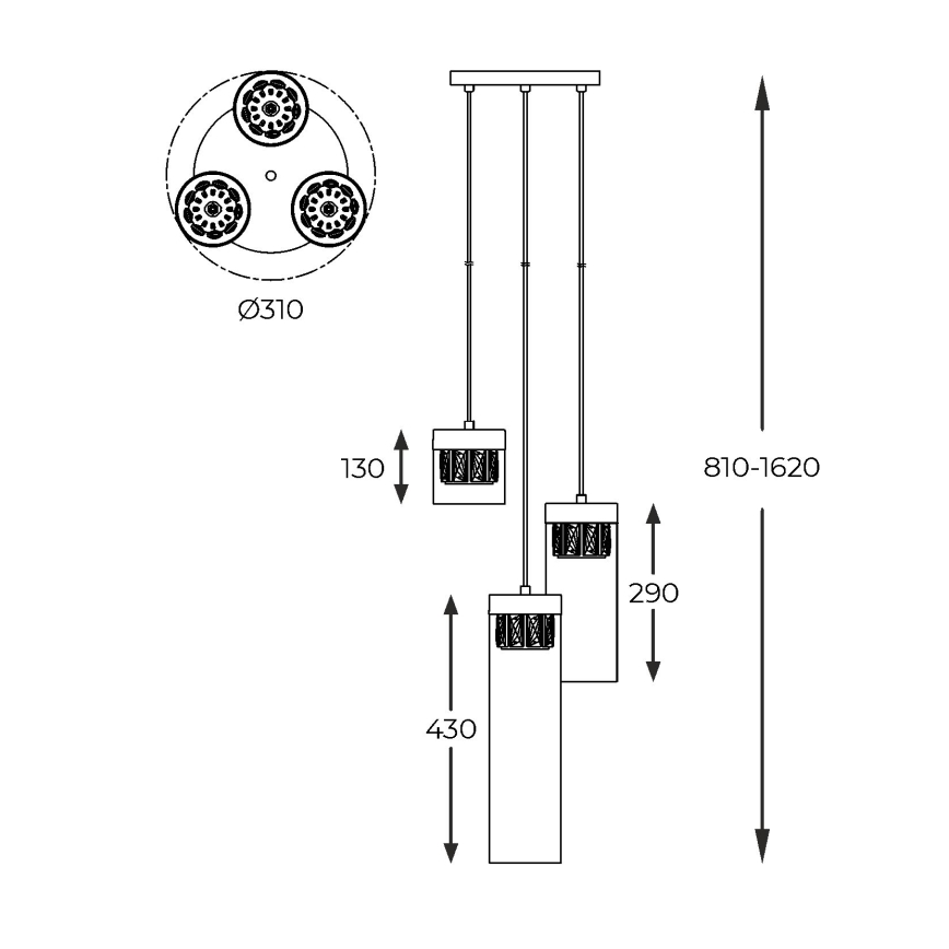 Zuma Line - Κρεμαστό φωτιστικό οροφής  3xG9/28W/230V χάλκινο