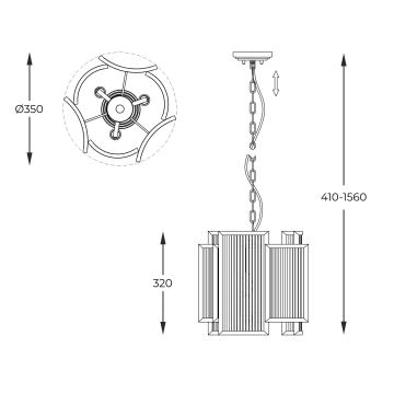 Zuma Line - Κρεμαστό φωτιστικό οροφής  3xE14/60W/230V ασημί