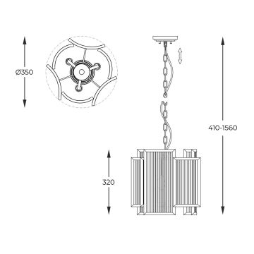 Zuma Line - Κρεμαστό φωτιστικό οροφής 3xE14/60W/230V χρυσαφί