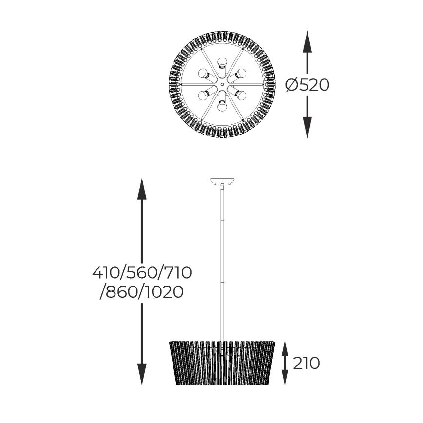 Zuma Line - Κρεμαστό φωτιστικό 6xE14/40W/230V χρυσαφί