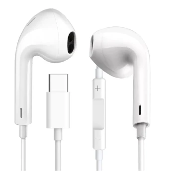 Ακουστικά με μικρόφωνο USB-C λευκά