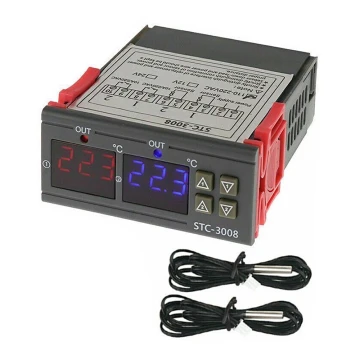 Διπλός ψηφιακός θερμοστάτης 3W/230V