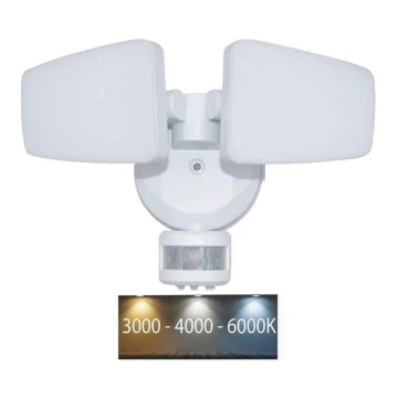 Εξωτερικός προβολέας LED με αισθητήρα LED/24W/230V 3000/4000/6000K IP54 λευκό