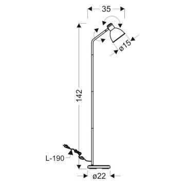 Επιδαπέδιο φωτιστικό ZUMBA 1xE27/40W/230V λευκό/μαύρο