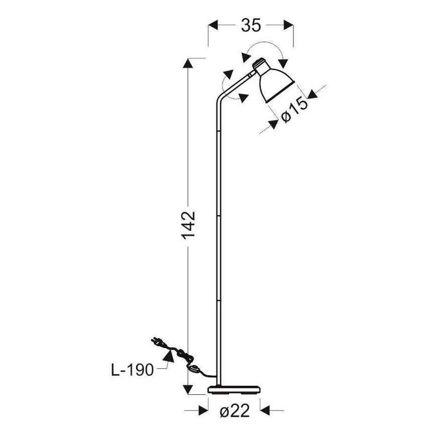 Επιδαπέδιο φωτιστικό ZUMBA 1xE27/40W/230V λευκό/μαύρο