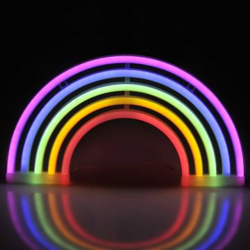 Επιτοίχιο Διακοσμητικό Φωτιστικό Neon RAINBOW LED/3W/3xAA πολύχρωμο