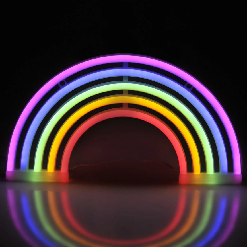 Επιτοίχιο Διακοσμητικό Φωτιστικό Neon RAINBOW LED/3W/3xAA πολύχρωμο