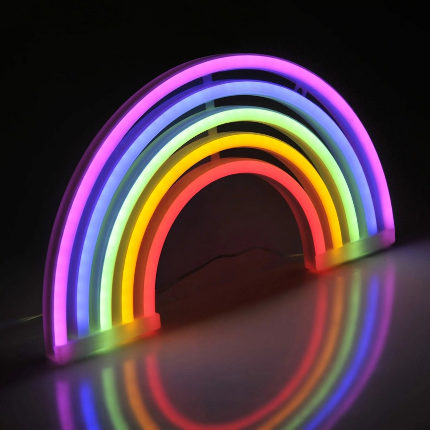 Επιτοίχιο Διακοσμητικό Φωτιστικό Neon RAINBOW LED/3W/3xAA πολύχρωμο