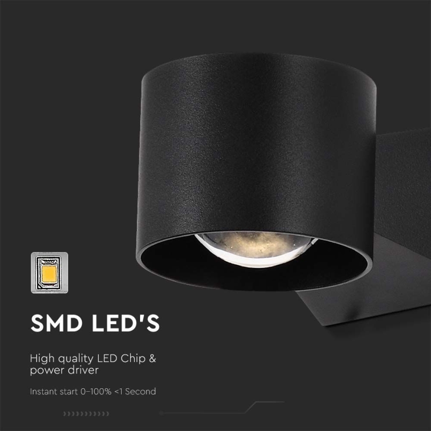 Επιτοίχιο φωτιστικό εξωτερικού χώρου LED LED/5W/230V 3000K IP65 μαύρο