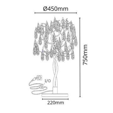 Επιτραπέζια κρυστάλλινη λάμπα 5xG9/40W/230V χρυσαφί