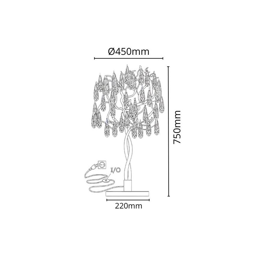 Επιτραπέζια κρυστάλλινη λάμπα 5xG9/40W/230V χρυσαφί