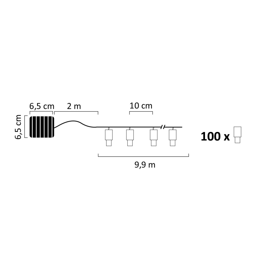 Ηλιακά λαμπάκια LED SHINE MULTI 100xLED/1,2V 11,9 m IP44