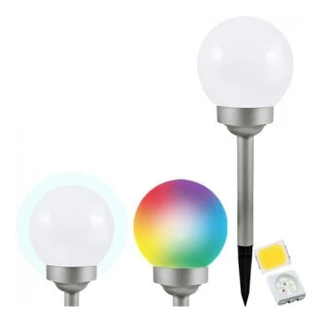 Ηλιακή λάμπα LED RGB BALL LED/0,2W/AA 1,2V/600mAh IP44