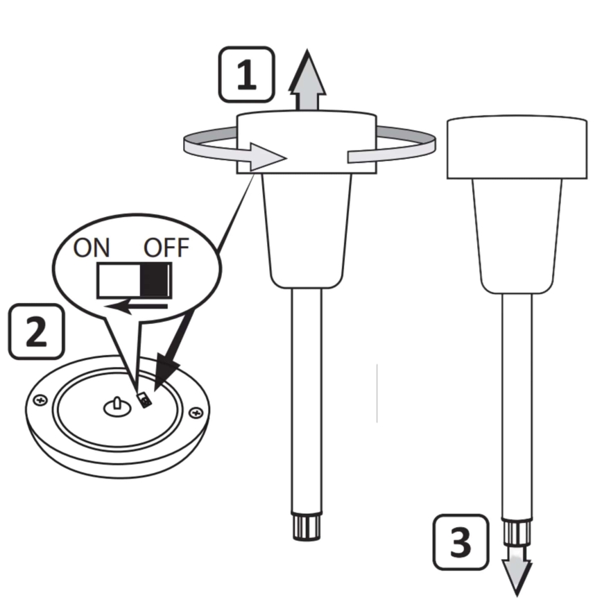 Ηλιακή λάμπα LED STIK LED/1,2V IP44