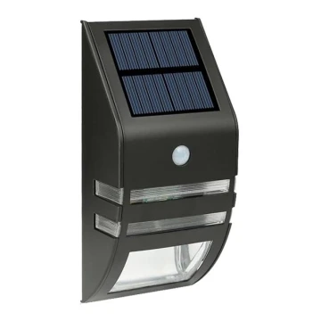 Ηλιακό φωτιστικό τοίχου LED με αισθητήρα LED/3,7V IP44 μαύρο