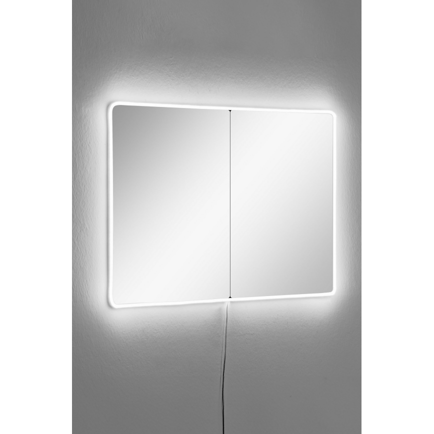 Καθρέφτης τοίχου LED με οπίσθιο φωτισμό RECTANGULAR 80x60 cm λευκό