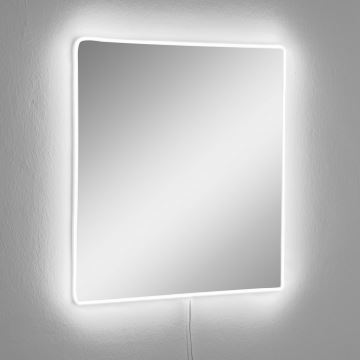 Καθρέφτης τοίχου LED με οπίσθιο φωτισμό SQUARE 50x50 cm λευκό