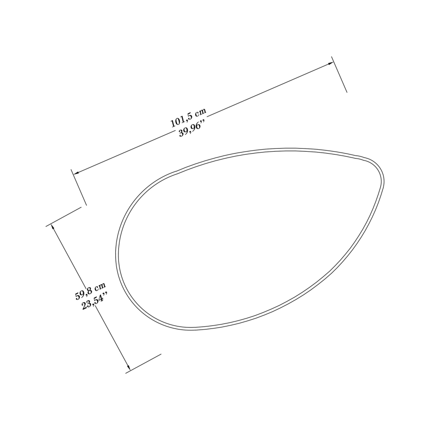 Καθρέφτης τοίχου LUCAS 101,5x59,8 cm λευκό