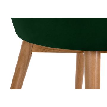Καρέκλα τραπεζαρίας BAKERI 86x48 cm σκούρο πράσινο/οξιά