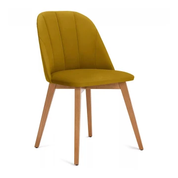 Καρέκλα τραπεζαρίας RIFO 86x48 cm κίτρινο/οξιά