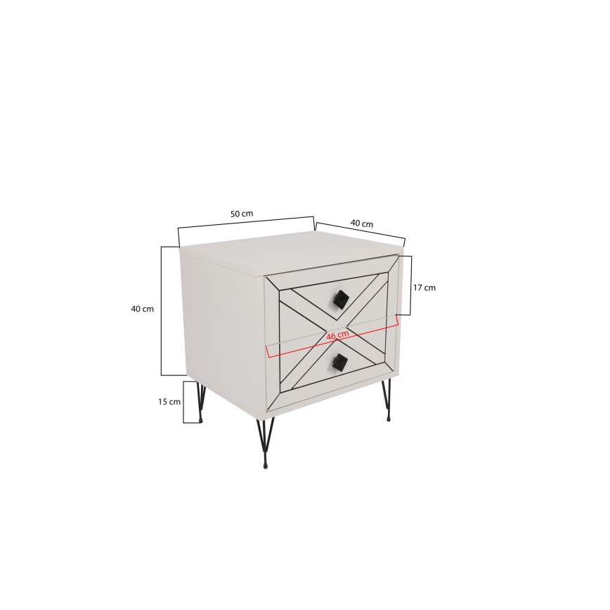 Κομοδίνο LUNA 50x55 cm λευκό