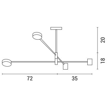 Κρεμαστό πολύφωτο LED LED/24W/230V 3000K χρυσαφί